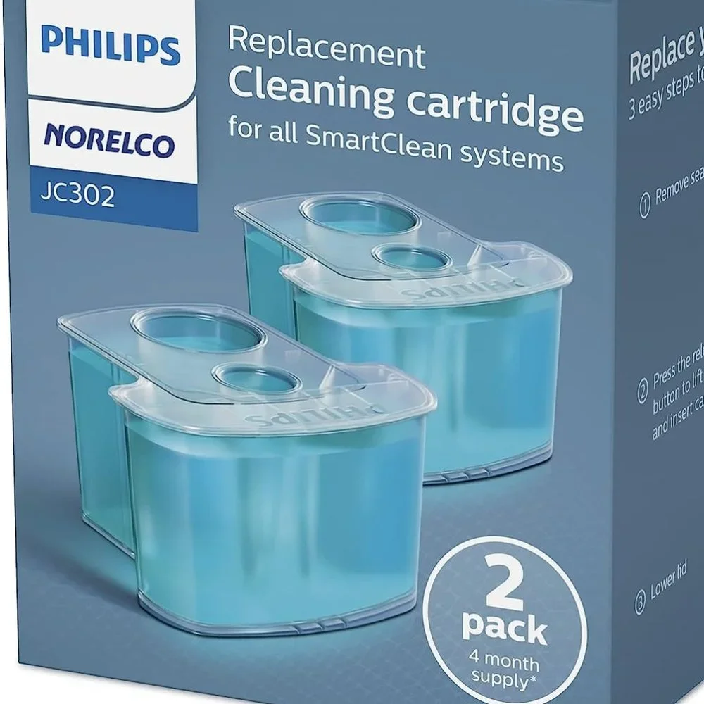 🪒 Philips 🪒 Norelco Cleaning C.artridge for SmartClean System, 2 Count, JC302